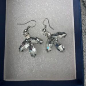 Delicate Silver Floral Dangle Earrings